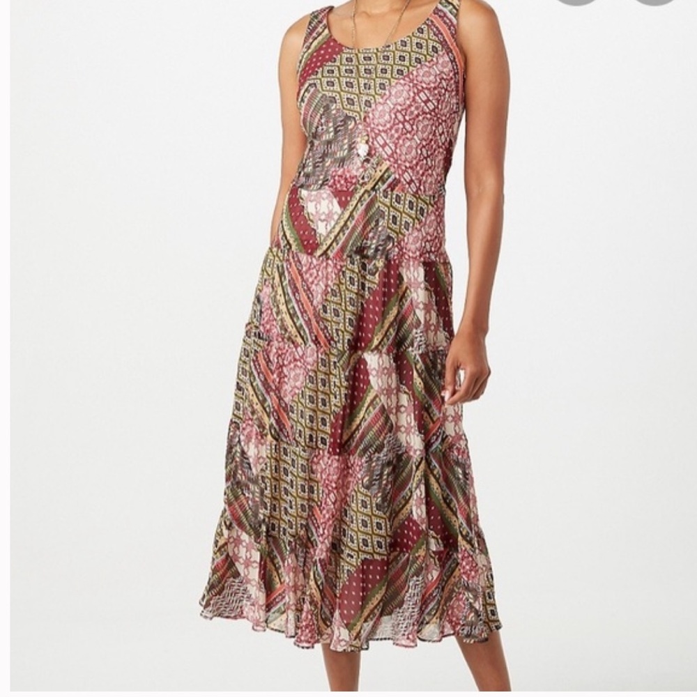 New Jones Studio Patchwork Boho Maxi Dress